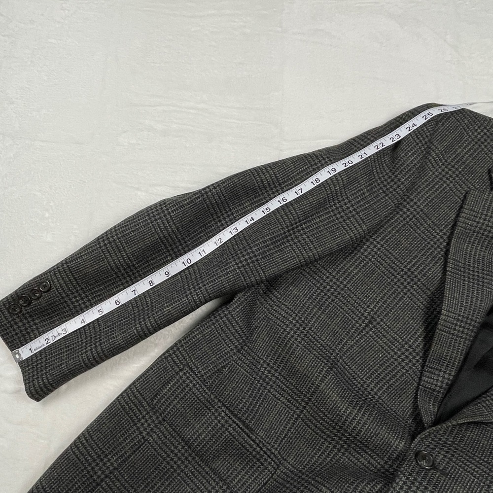 Jos A Bank Corporate Collection 43T‎ Blazer Grey Glen Plaid Pure Wool Sport Coat - Picture 8 of 14